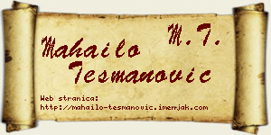 Mahailo Tešmanović vizit kartica